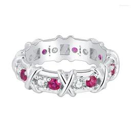 Cluster Rings S925 Full Body Silver Colorful Treasure Pairing For Women's Advanced Texture Diamond Ring Women