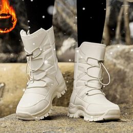 Boots Winter Women Warm Sneakers Trendy High Top Waterproof Anti-Slip Fur Shoes Size 36-42
