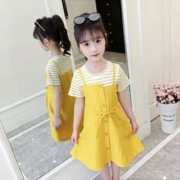 Girl Dresses Kids Summer Dress For Girls 5 6 7 8 9 10 11 12 Years Old Children's Clothing Fashion Princess Paneled Striped