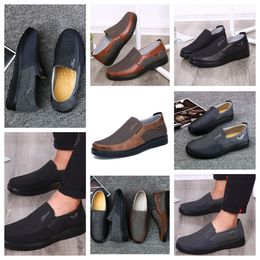 GAI comfortable Men Shoe Black Shoes Round Toe party Outdoor banquet suit Men Business heel designer Shoe EUR 38-50 soft