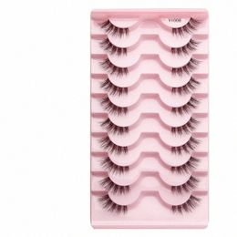 faux Cils 5/10 Pairs New Half Les Cat Eye Handmade Soft Fluffy Mink False Eyeles Makeup Extensi Half Les Maquiagem Q5zc#