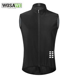 WOSAWE Cycling Vest Keep Dry And Warm Mesh Ciclismo Sleeveless Bike Bicycle Undershirt Jersey Windproof Cycling Clothing Gilet 240323