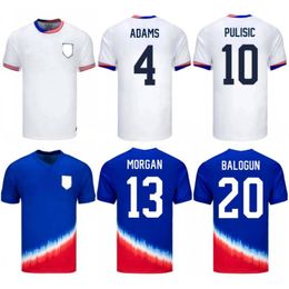 2024 Jerseys de futebol da USAS Mens McKennie Swanson Reyna Musah Adams Camisa de futebol juvenil Pulisic Smith Morgan Lavelle Dunn Kit Kit Uniforme