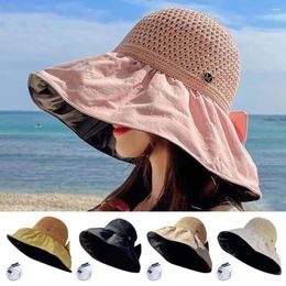 Berets With Shawl Bucket Hat Face Neck Protection Breathable Mesh Bows Caps UV Lightweight Sun Women
