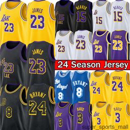 Bryant 6 Lebron 23 James 2023-24 Basketball-Trikot Austin Russell Anthony 3 Davis Retro Dennis Rodman Los City Angele Herren Kinder Jugend genähtes Shirt