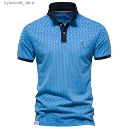 Men's Polos Shirt Summer Mens Polo T Shirt 2023 New Fashion Polka Dot Polo Shorts Short Sleeve Beachwear Mens Clothing Business Streetwear L240320