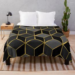 Blankets Luxury Black Cubes Throw Blanket Decorative Sofa