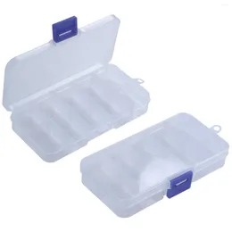 Spoons 2Pcs 10-Slot Portable Plastic Resistors Electronic Component Case Box