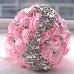 Wedding Flowers Luxury S Shape Crystal Bouquet Christmas Gifts Accessories Bridesmaid Artifical Bridal Bouquets