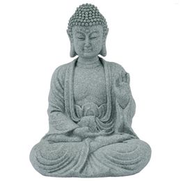 Garden Decorations 1pcs Ornament Sitting Buddha Resin Stone Zen Effect Outdoor Indoor Statue Courtyard Decoration