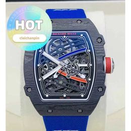 Designer Wrist Watch RM Wristwatch Rm67-02 French Ntpt Carbon Fibre Limited Edition Leisure Machinery RM6702