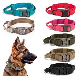 Dog Collars Durable Tactical Collar Adjustable Military Nylon Pet Leash Medium Large German Shepherd Training Dogs