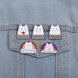 Cute Cartoon Kitten Enamel Pins Rainbow Cat Brooches Lapel Badge Funny Kawaii Animal Jewelry Backpack Clothes Accessories Gift 752