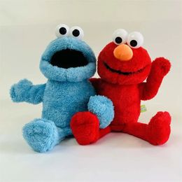 35cm Large Lovely Cartoon Elmo CookieMonster Oscar Sesame Street Soft Plush Toy Hand Puppet Doll For Children Kids Gifts 240321