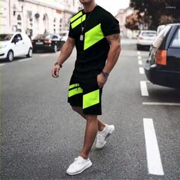 Men's Tracksuits Men Summer Solid Color Tracksuit Fashion T-Shirt Shorts Casual Outfit Set Male Sports Jogging Suit Oversized Clothing