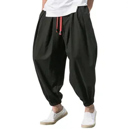 Men's Pants Oversize Men Loose Harem Summer Linen Overweight Sweatpants High Quality Casual Brand Trousers Male 2024