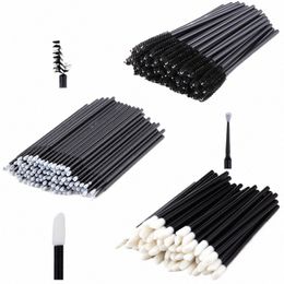 200pcs Eyel Brush Microbrush Spoolie Disposable Cott Swab Lip Eyebrow Brush Mascara Wand Applicator Les Cosmetic Tools 15MF#