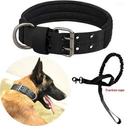 Dog Collars Pet Products Outdoor Tactical Collar Breathability Nylon Medium And Large Training Neck Traction Rope