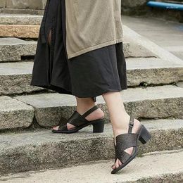 Dress Shoes Sheepskin High Heels Sandals Women 2024 Summer Hollowed-out Open-toe Wear Half Drag 100 Matching Flip-flops Women's