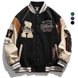 Baseball Uniform Jacket Men Letter Embroidered Streetwear Varsity Jackets Vintage Harajuku Casual College Spring Autumn Unisex 240320