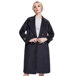 Customized Woolen Ladies Overcoat Long Women Trench Coat