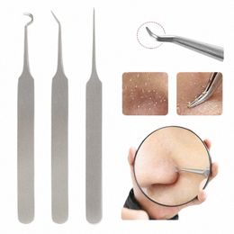 profi Stainl Steel Blackhead Remover Tweezers Home Needles Acne Pimple Blemish Treatments Face Skin Care Beauty Tools Y3xc#