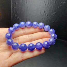 Decorative Figurines 12MM Natural Tanzanite Bracelet Smooth Round Gemstone Beads For Jewelry Making Design Christmas Gift 1PCS