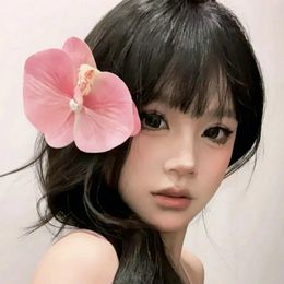 Hair Accessories Butterfly Orchid Flower Clip Claw Women Ladies Fairy Side Clips Headwear Hairpin Barrette