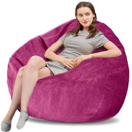 Adult Chair -4ft High Resilient Memory Foam Filled Beag Suitable for Living Room Bedroom University Dormitory Soft Quality Corduroy Round Fluffy Sofa Large