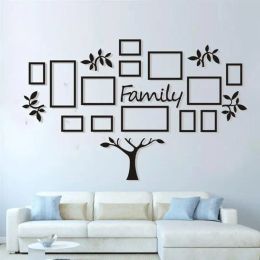 Stickers 1 Set Of 3D Acrylic Living Room Bedroom Wall Photo Tree Wall Decoration DIY Photo Frame Home Living Room Decor (Black)