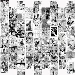 Stickers 50Pcs Anime Manga Panel Aesthetic for Wall Collage Kit Chic Print Room Decor for Boys Wall Art Prints for Bedroom Decorations