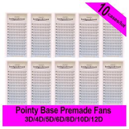 Eyelashes Lashprofessor 10 Cases/Lot Premade Fan Lashes Eyelash Extensions Sharp Narrow Slim Thin Pointy Base Russian Volume Fans Cilios