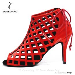 Boots Women Latin Dance Shoes Tango Dance Shoes Wedding Shoes Dance Boots Sneakers Red Fashion Style JuseDanc