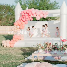 4.5x4.5m (15x15ft) With blower Free Delivery outdoor activities commerical white Inflatable Wedding Engagement Christening Bouncer moonwalk house for party