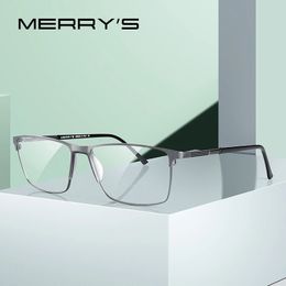 MERRYS DESIGN Men Alloy Glasses Frame Business Style Male Square Ultralight Eye Myopia Prescription Eyeglasses S2170 240322