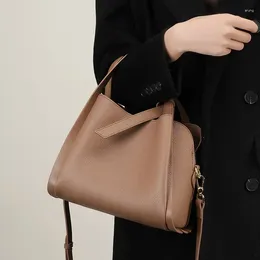 Shoulder Bags 2024 Bucket Real Leather Ladies Crossbody Bag Designer Handbags Women Cowhide Purse For Travel Shopping