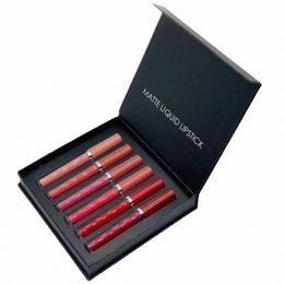 private Label 6pcs Liquid Lipstick Kit Custom Bulk 6-color Lg-lasting Matte N-stick Lip Glaze Waterproof Pigment Makeup w6bC#