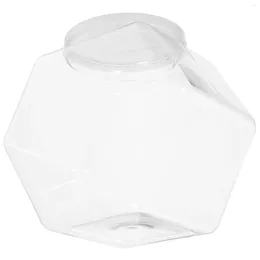 Storage Bottles Hexagonal Cookie Jar Small Container Clear Tea Candy Jars Holders Household