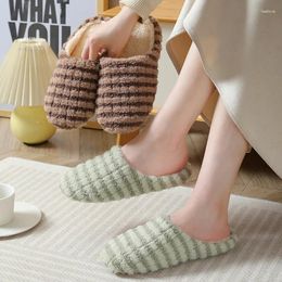 Slippers Women Indoor Warm Plush Home Cotton Shoes Slipper Autumn Winter House Flat Floor Soft Slient Slides Bedroom