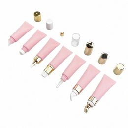 10ml Frosted Pink Cosmetics PE Hose Subpackage Eye Cream Liquid Foundati Essence Empty Bottle Lipstick Tube Lip Glaze Bottle Z49V#