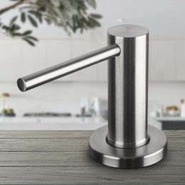 Solid 304 Stainless Steel Soap Dispenser for Kitchen Sink with 17 OZ Bottle and 47 inch Extension Tube Kit 240313