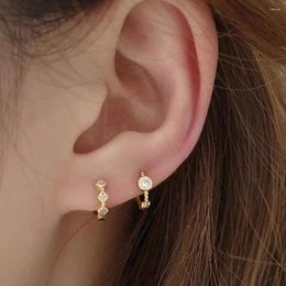 Hoop Earrings 2024 Trendy Zircon Tiny Gold Plated Hoops For Women Simple Geometric Square CZ Small Huggie Girls Teens Party Jewelry