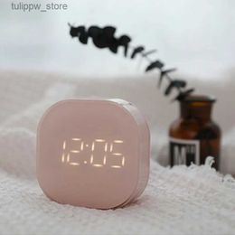 Desk Table Clocks Girl Pink Table Clocks Modern Design Acrylic Desk Comes With Stand Magnetic Clock Watch Home Living Room Decoration Crafts Gift L240323