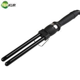 Irons Curling Iron with Tourmaline Ceramic Coating 13mm Hair Curler Wand Roller Antiscalding Insulated Tip Double Tube Styling Tools