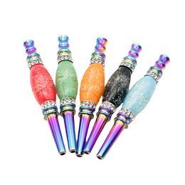 The conical design nozzle is suitable for any Arab hookah skin tube, bright night light, rainbow Coloured zinc alloy hookah nozzle