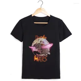 Women's T Shirts Clothing Sales Oversized T-shirt Drilling Cartoon Printing Tee Cotton Short Sleeve Basic Pullover Shirt