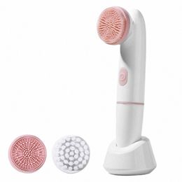 electric Facial Cleanser Battery Powered Waterproof Vibrating Face Cleaning Brush 2 Speed Face Deep Wing Massaging Device w7dA#