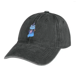 Berets Magical Blue Kitty With Sorcerer's Cap And Cape Cowboy Hat Fashion Beach Trucker Golf Baseball Men Women's
