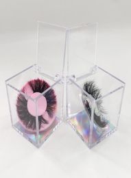 Whole Square False Eyelash Packaging Box 3d Mink Eyelashes Pink Tray Inside Clear Empty Lash Case3625737