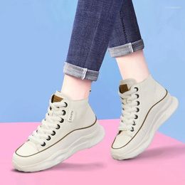 Casual Shoes High Top Ankle Boot Women Socks Female Sneakers Platform Soft Sole Internal Increase Canvas Student Rocking